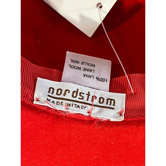 NWT Vintage NORDSTROM 100% Wool Felt Hat Red Tartan Plaid Holiday Adult OS ITALY - Picture 7 of 9